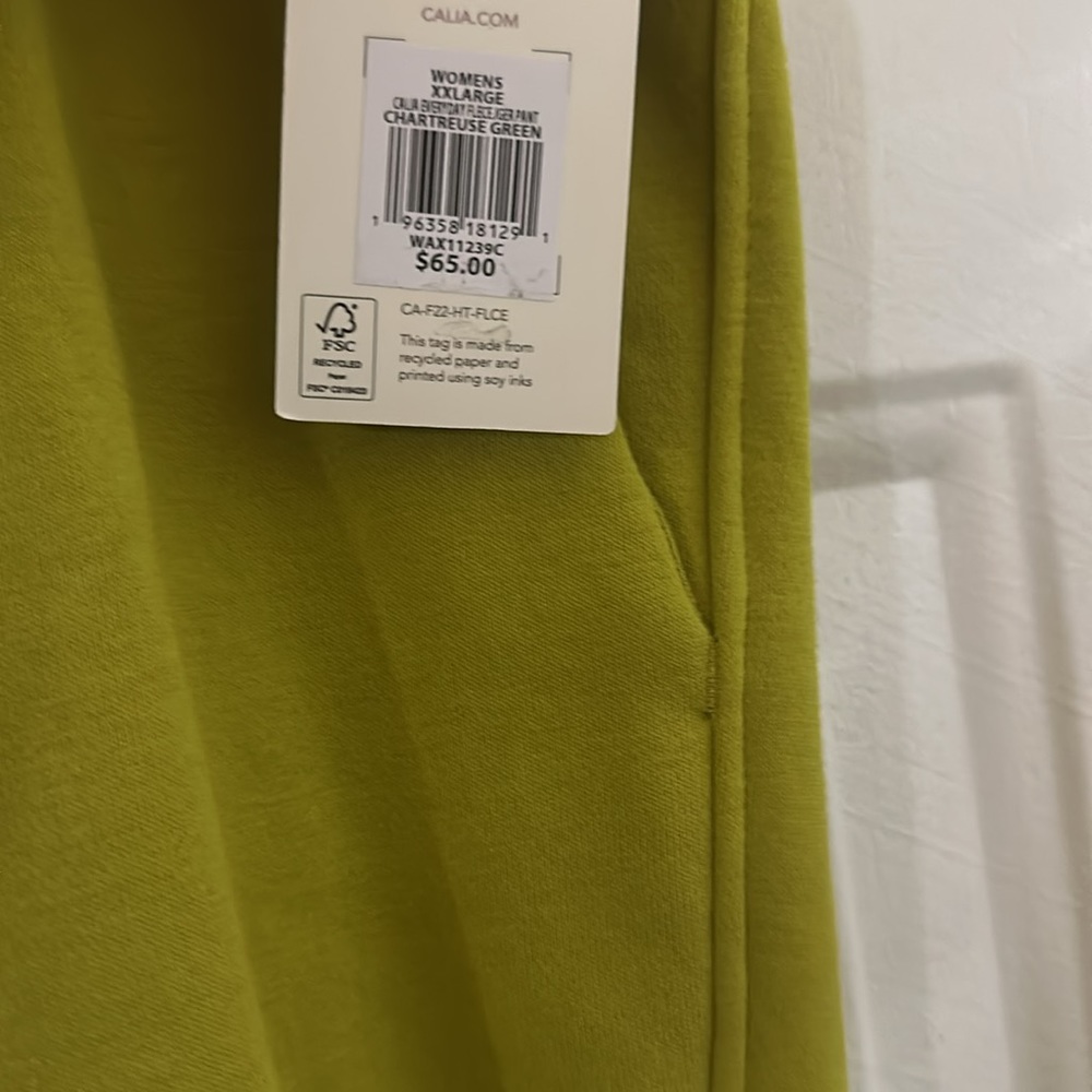 CALIA Everyday Fleece Jogger Pant: GREEN: NEW WITH TAGS: SIZE XXL - Picture 3 of 6